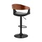 Armen Living Benson Adjustable Black Faux Leather and Walnut Wood Bar Stool with Black Base LCBNBAWABLBL - alternate 6